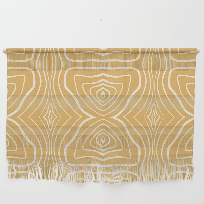Abstract Yellow Line Pattern Wall Hanging