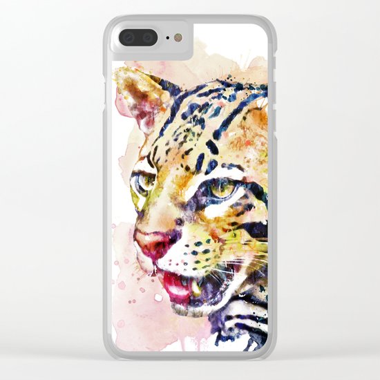 Ocelot Head Clear iPhone Case