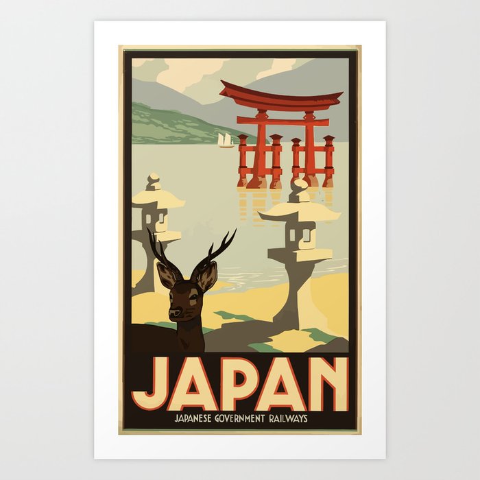 Vintage Travel Japan Poster Art Print