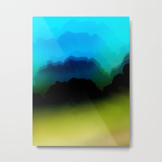Misty Mountain View Metal Print