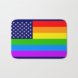 Gay USA Rainbow Flag - American LGBT Stars and Stripes Bath Mat