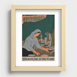 Vietnamese Poster: Rubber Production 'More Rubber for the Fatherland' Recessed Framed Print