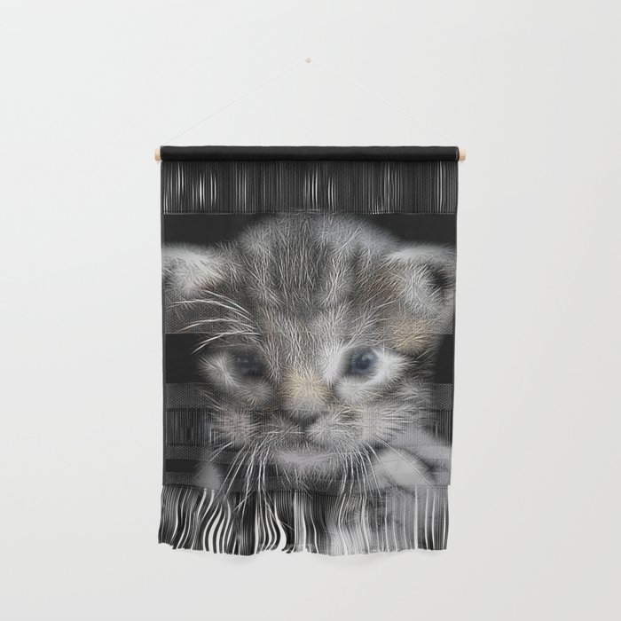 Spiked Grey Kitten Wall Hanging