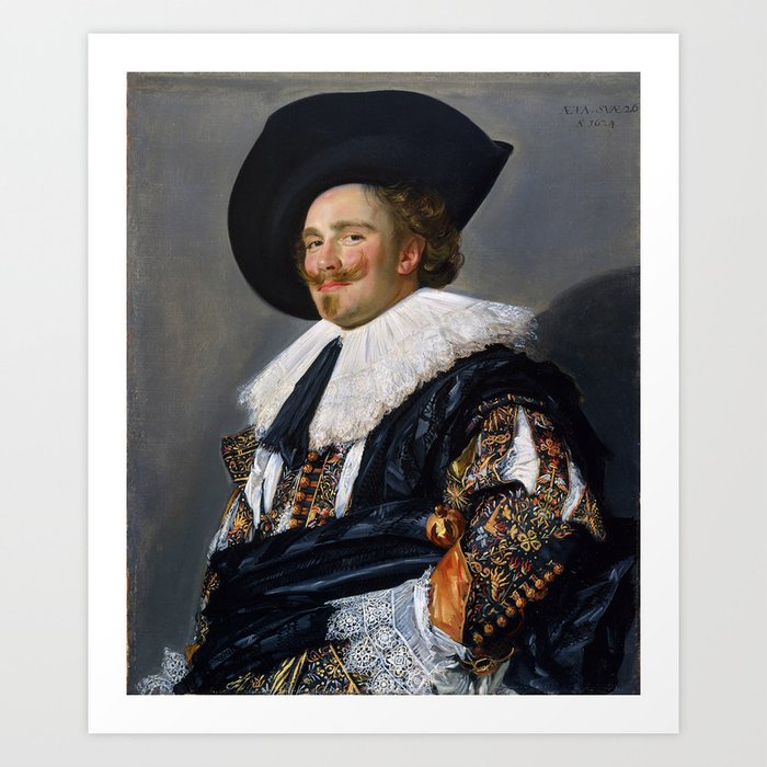 Frans Hals - Laughing Cavalier - Renaissance Fine Art Retro Vintage Oil Painting Art Print