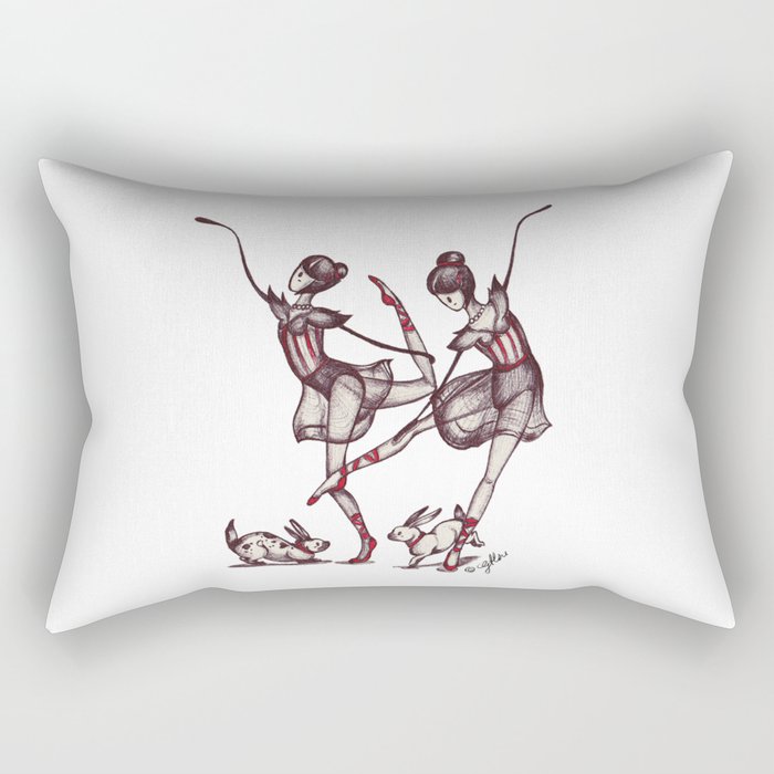 Dancing Twins Rectangular Pillow