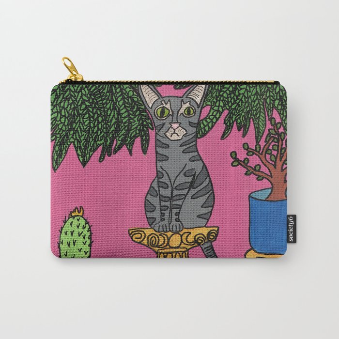 Standard Issue Cat with House Plants Carry-All Pouch