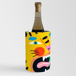 Abstract funny tiger Wine Chiller