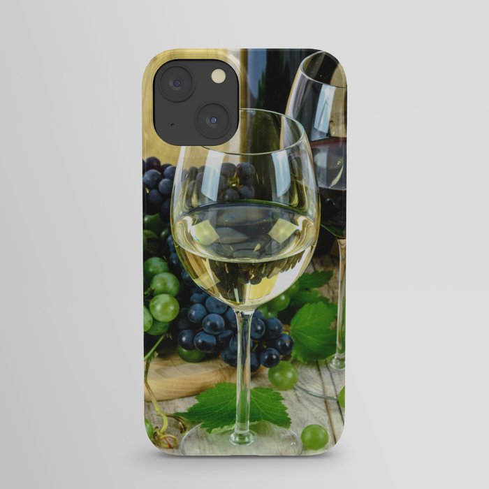 Glasses of Wine plus Grapes and Barrel iPhone Case