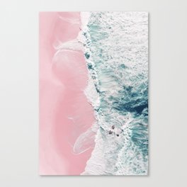 Aerial Ocean Print - Beach - Pink Sand - Wave - Original Sea of Love - Travel Photography  Canvas Print