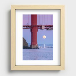 Two Bridges and the Moon Recessed Framed Print