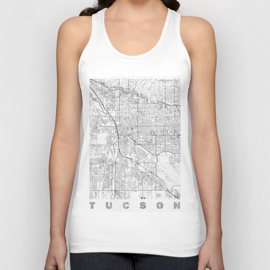 Tucson Map Line Unisex Tank Top