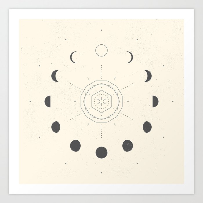 Moon Phases Light Kunstdrucke Moon Phases Light Kunstdrucke