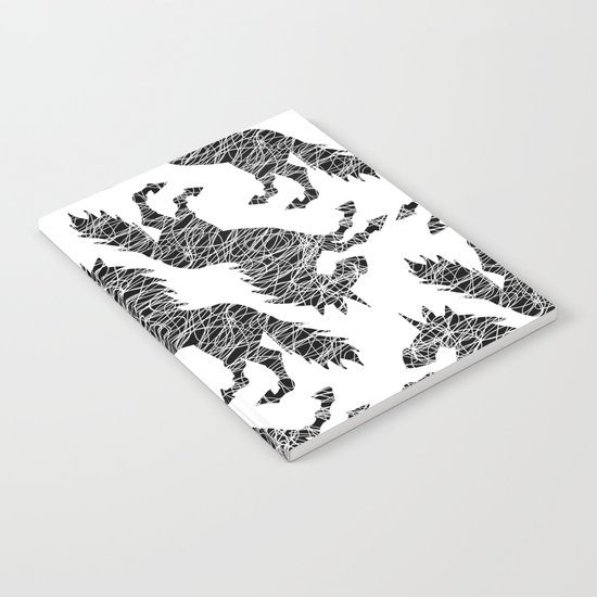 White Lines Unicorn Notebook