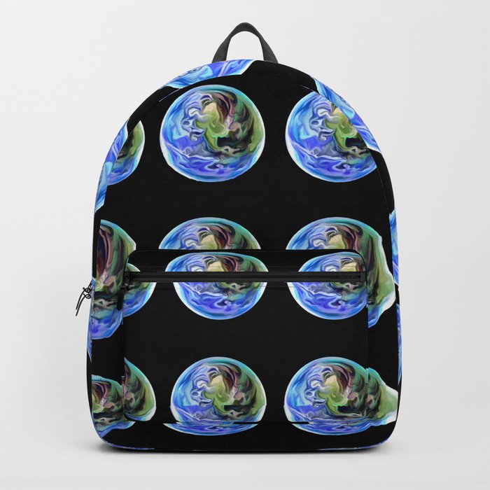 Swirly Planet Earth Globe  Backpack