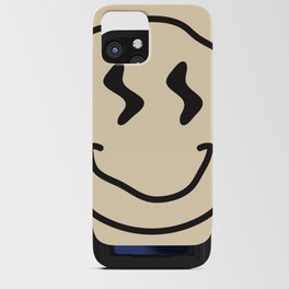 Wonky Smiley Face - Black and Cream iPhone Card Case