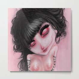 Pink Bleak Pain Metal Print | Scary, Painting, Illustration, Pop Surrealism 