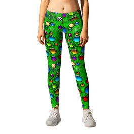 Wild Christmas Tree Leggings | Green, Ornaments, Graphicdesign, Bright, Christmastree, Orbs, Colorful, Glass 