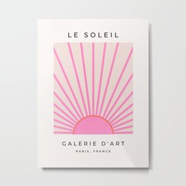 Le Soleil | 01 - Retro Sun Print Pink Aesthetic Preppy Decor Modern Abstract Sunshine Metal Print | Sun, Abstract, Cute, Vintage, Midcentury, Girl, Sunray, Sunny, Sunwallart, Digital 
