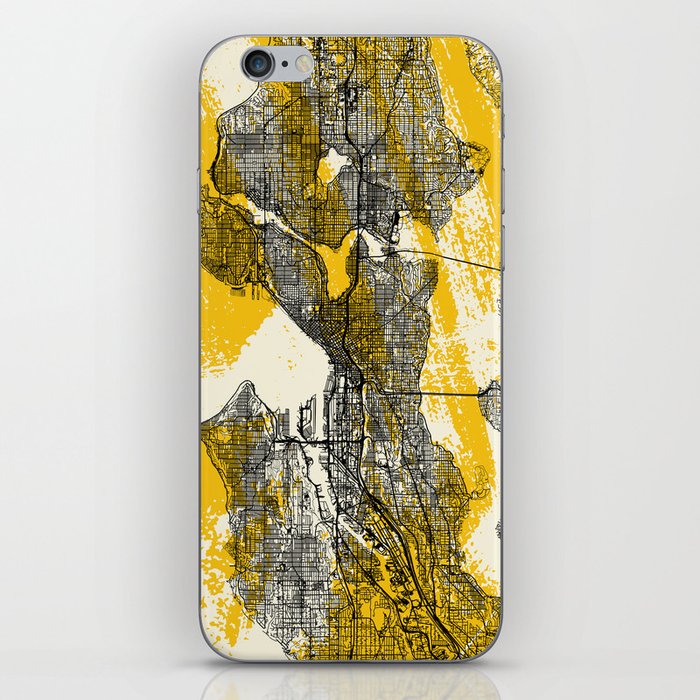 Seattle USA Map Poster - City Map Illustration - Aesthetic iPhone Skin
