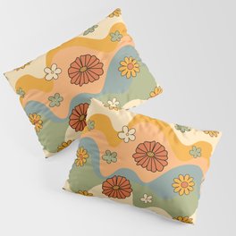Retro groovy floral pattern Pillow Sham
