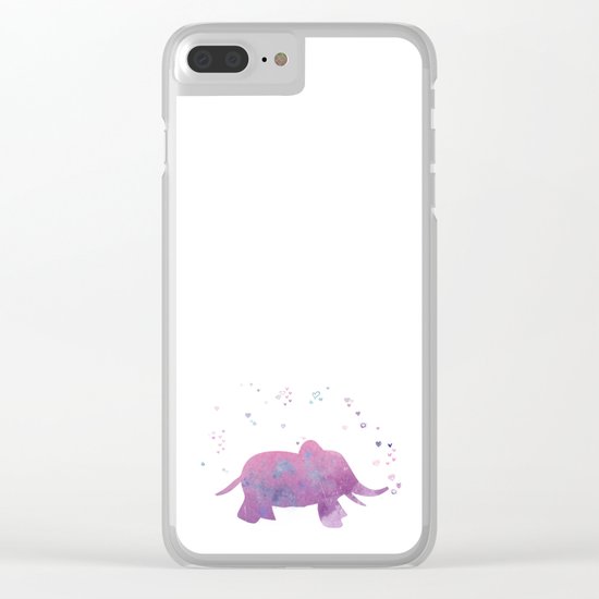 Love is in the air - Elephant animal watercolor illustration Clear iPhone Case