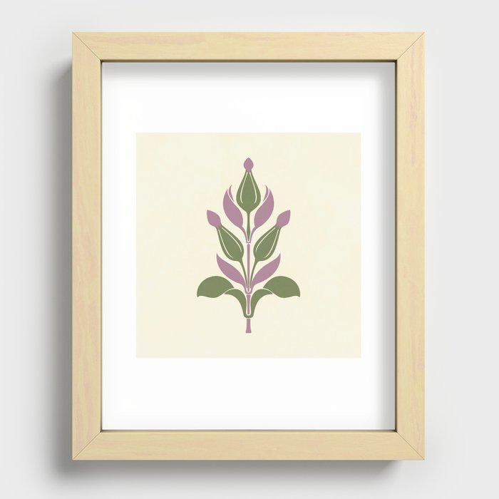 Agreeable Contrast of Plum-Violet and Sage-Green, Plate 14 remake from the Colour Harmony And Contrast, 1912 by James Ward (vintage-wash) Recessed Framed Print