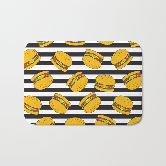 Burger Stripes By Everett Co Bath Mat