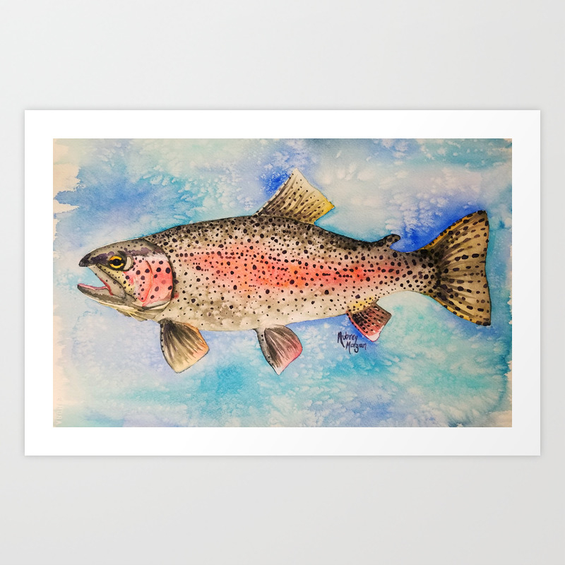 Rainbow Trout Art Print By Aubsartwork Society6