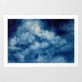 Deep Blue Cloud Painting Art Print