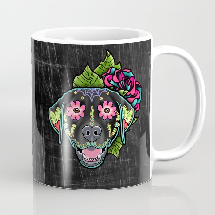 Labrador Retriever - Black Lab - Day of the Dead Sugar Skull Dog Coffee Mug