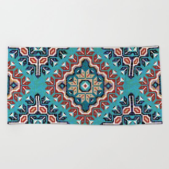 Native American Navajo pattern II Beach Towel