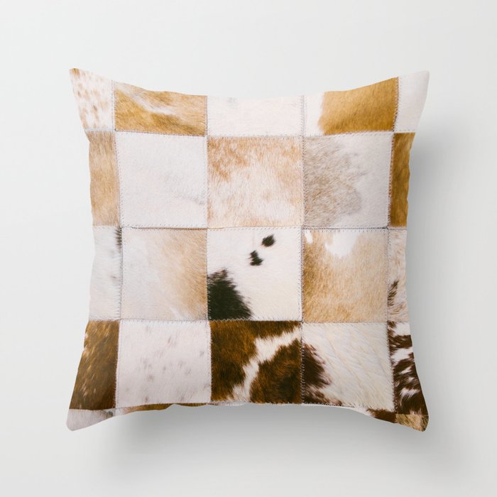 Cattle Cowhide Patchwork [i.2021] Throw Pillow