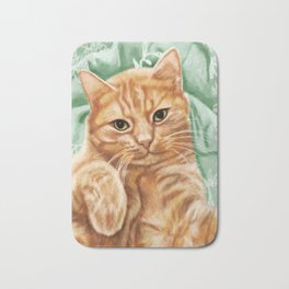 Soft and Purry Orange Tabby Cat Bath Mat