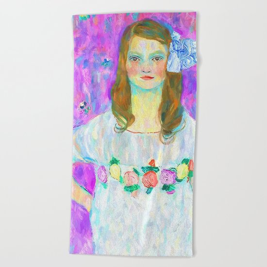 After Klimt - Portrait of Mada Beach Towel