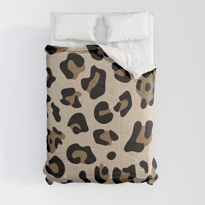 Big Beige and Brown Leopard Spots Comforter