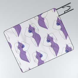 Nude Lilac / Naked curvy female body in pastel purple / Explicit Design Picnic Blanket