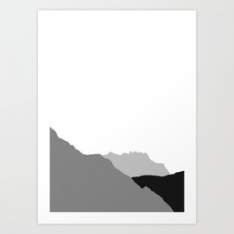 MOUNTAIN Art Print | Black and White, Abstract 