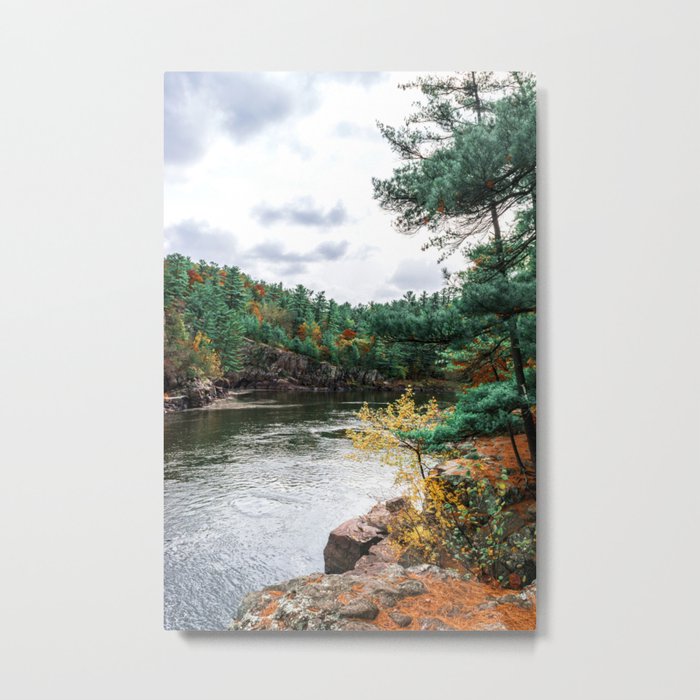 Fall Colors by the River Metal Print