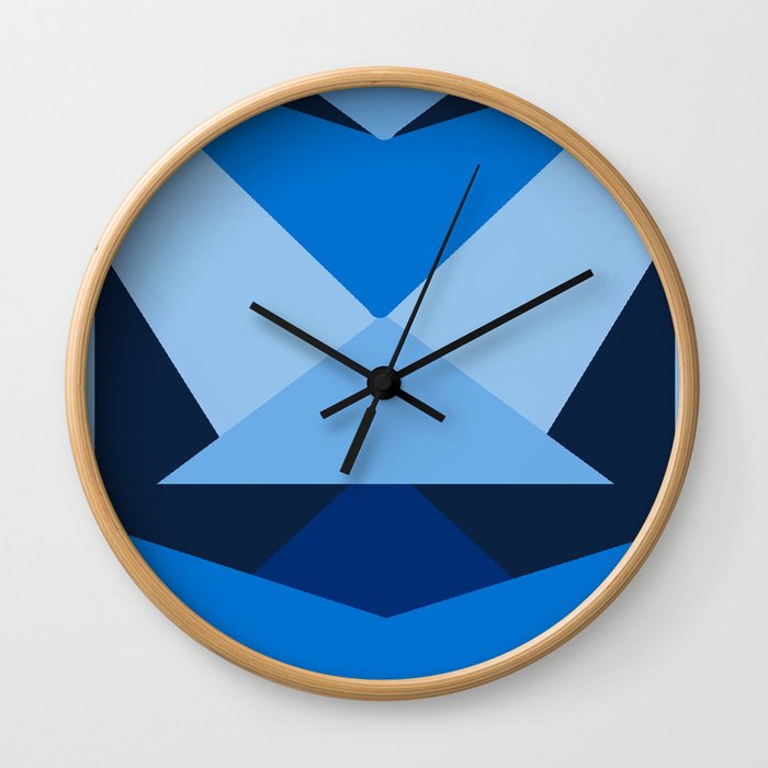 Geometric Blue Wall Clock
