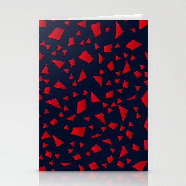 Red Color Geometric Design Stationery Cards