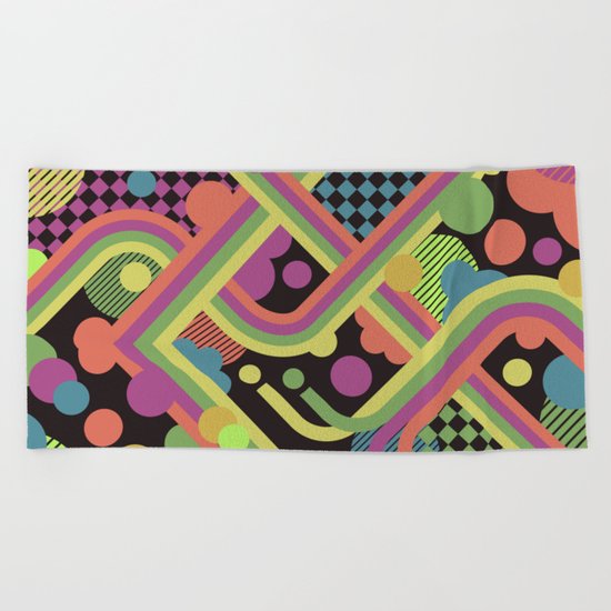 Multi-Color Geometric Fantasy Beach Towel