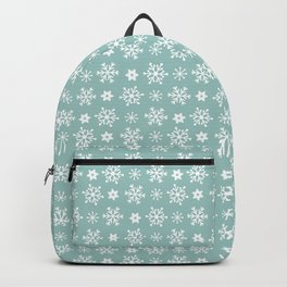 Christmas Pattern Turquoise White Snowflake Retro Backpack