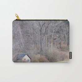 Cabin in the woods Carry-All Pouch | Cabin, Digital, Nature, Color, Woodland, Earlywinter, Photo 