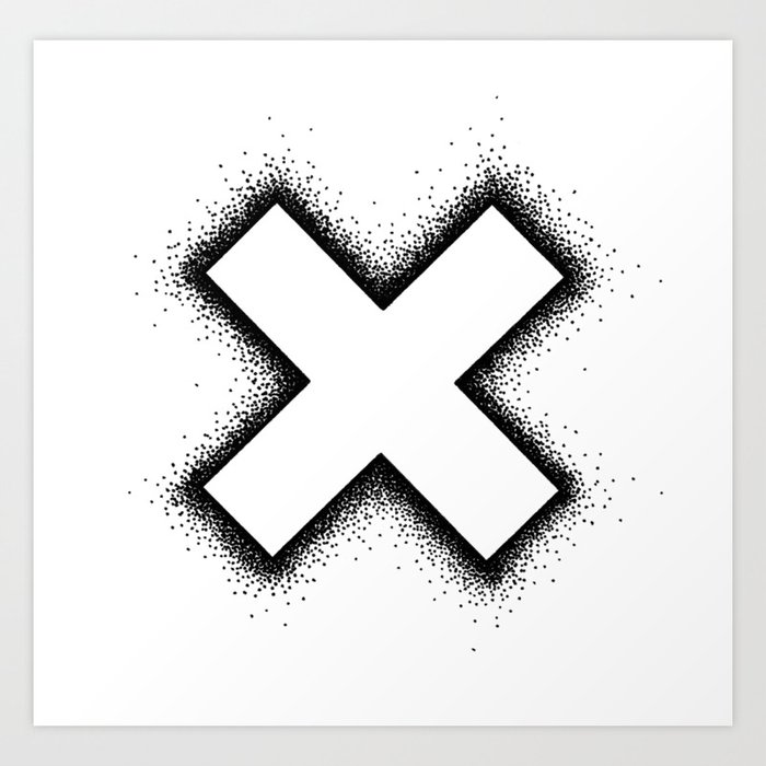 Straight Edge X Art Print by Ross Jones Society6