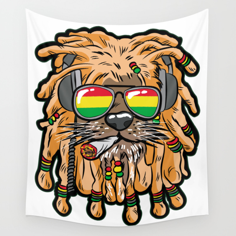 rasta lion tapestry