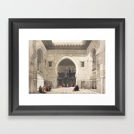 Interior of the mosque of the Sultan the Ghoree illustration by David Roberts (1796–1864). Framed Art Print