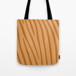 Abstract Zebra Stripes Pattern - Ruddy Brown and Earth Yellow Tote Bag