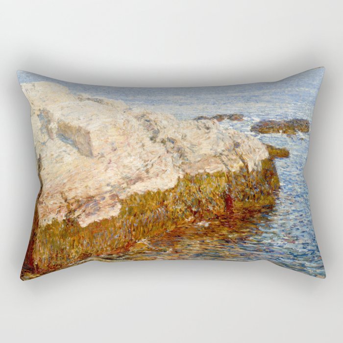 Cliff Rock / Appledor - Frederick Childe Hassam Rectangular Pillow