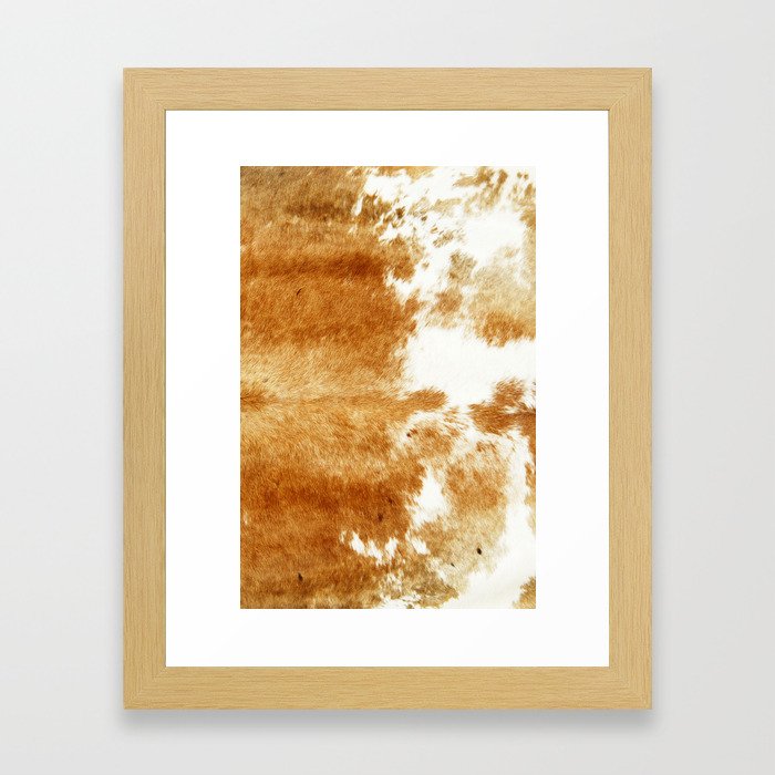 Golden Brown Cow Hide Framed Art Print