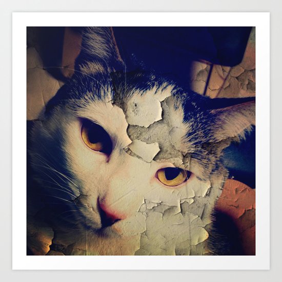 Broken Cat Art Print